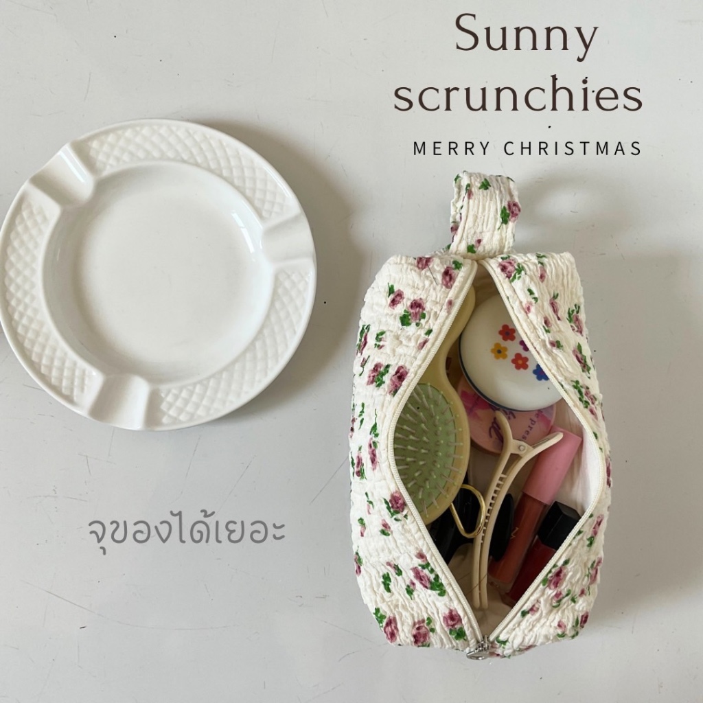 กระเป๋าดินสอ กระเป๋าเครื่องสำอางค์  sunny bag มีซับใน