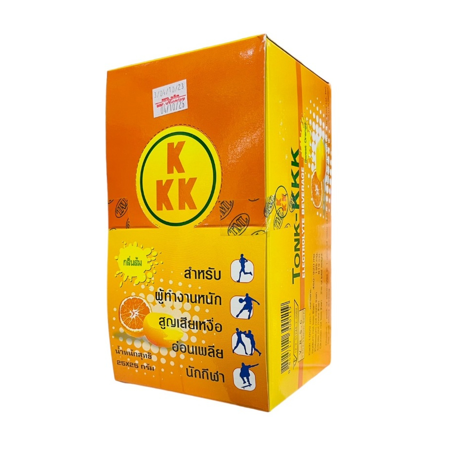 TONK-KKK Electrolyte  Beverage Sweet Orange  เครื่องดื่มเกลือแร่ รสส้ม ตราตอง-เค 25 กรัม [1 กล่อง]