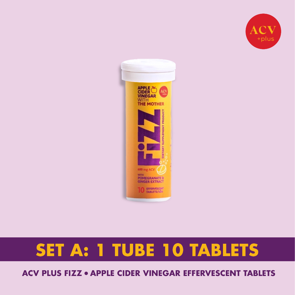 ACV Plus FIZZ : เม็ดฟู่แอปเปิ้ลไซเดอร์วินีการ์ Apple Cider Vinegar Effervescent Tablets (10 Tablets)
