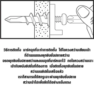 พุกยิบซั่ม ปลายสว่าน 28X13 MM. พุก ปุ๊กยิบซั่ม พุกผนังเบา วัสดุก่อสร้าง โดยเฉพาะ ยิปซัม พุกยึดผนัง ผนังยิปซั่ม ST