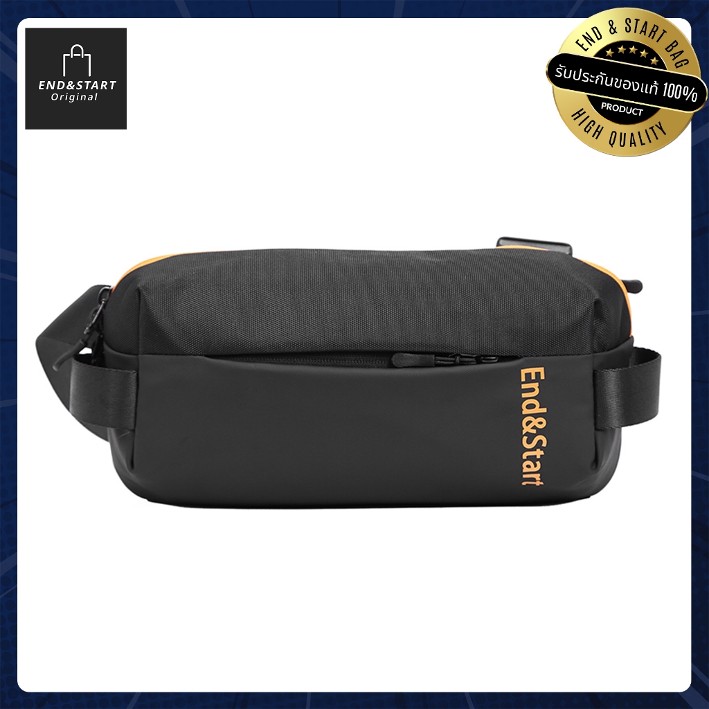 BAGB037 กระเป๋า END&START สะพายทรงพิเศษออกแบบใหม่ให้เป็นแนวนอน เนื้อผ้าพียูผสมไน
