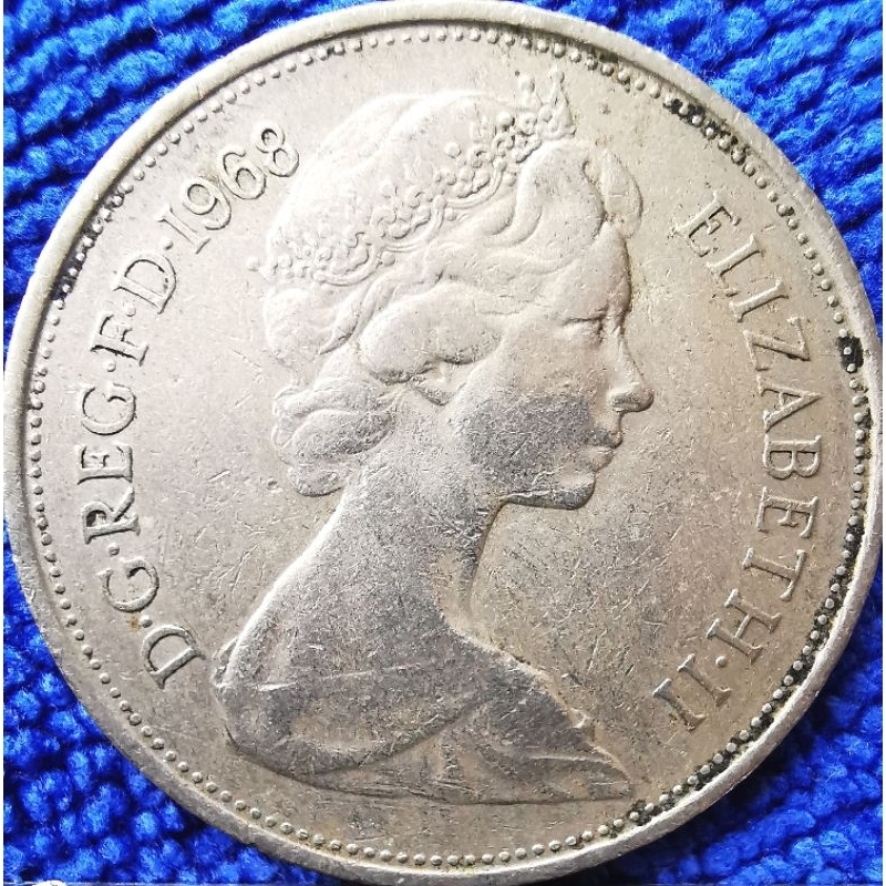 เหรียญ​สหราช​อาณาจักร​ UK, 10 Pence​(รุ่นเก่า​เหรียญ​ใหญ่​), ใช้แล้ว, #​0406T