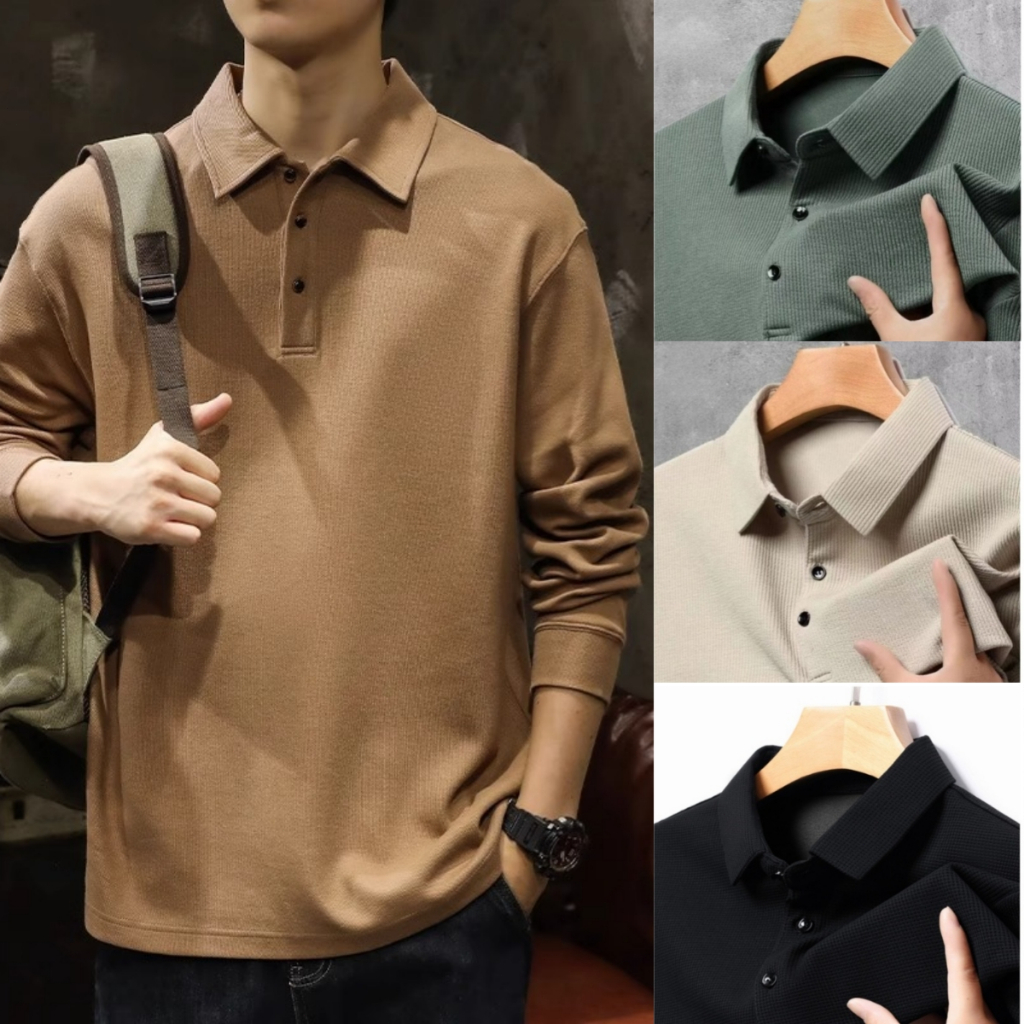 เสื้อเชิ้ตผู้ชายไซส์ใหญ่ 40-110KG เสื้อเชิ้ตแขนยาว เสื้อคนอ้วน ลายวาฟเฟิล ไฮเอน คนอ้วนก็ใส่ได้(ราคาส่ง)
