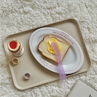 Ins จาน ถาด ใส่อาหาร ถาดฟางข้าวสาลี สีแคนดี้ ทนทาน สําหรับใส่อาหาร มี 3 ขนาด KKHOME