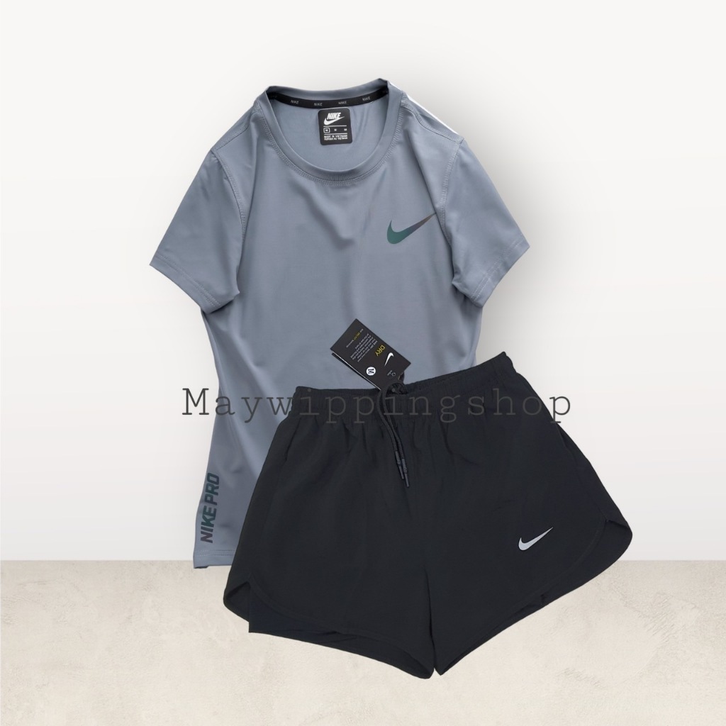 ชุดออกกำลังกายเสื้อ+กางเกงขาสั้น มีซับใน