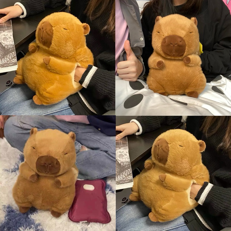 พร้อมส่ง🍊แถมกระเป๋าน้ำร้อน ตุ๊กตา คาปิบาร่า Capybara ซุกมือ คลายหนาว ถุงน้ำร้อน ประคบแก้ปวด Nordic style ของขวัญ 23147