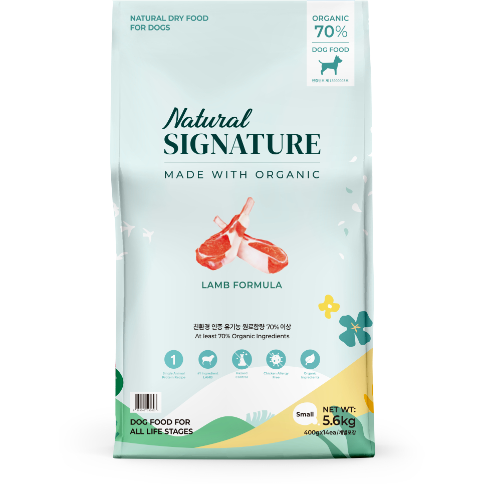 Natural Signature for Dog (Lamb) เนเชอรัลซิกเนเจอร์ อาหารสุนัข ออร์แกนิค สูตรแกะ 5.6 กก.