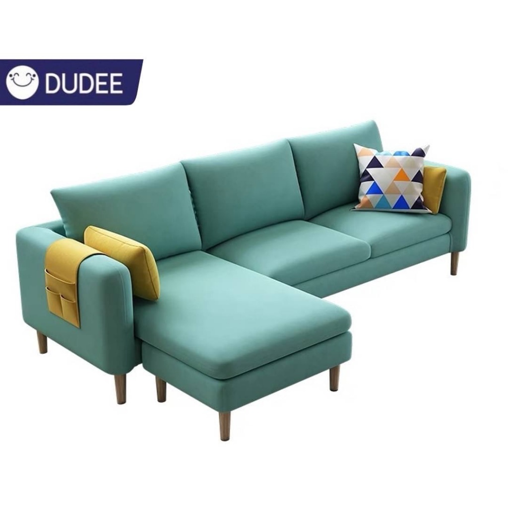 DUDEE โซฟาตัว L โซฟาเข้ามุม สไตล์โมเดิร์น ออกแบบมาเพื่อรองรับการนั่ง/นอน ได้สบาย
