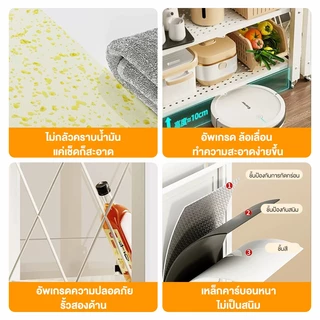 MMM ชั้นวางของพับเก็บได้ 3/4/5ชั้น ชั้นวางของ มีล้อ เคลื่อนย้ายสะดวก โครงเหล็กเคลือบกันสนิม ไม่ต้องประกอบ ชั้นเหล็กพับ