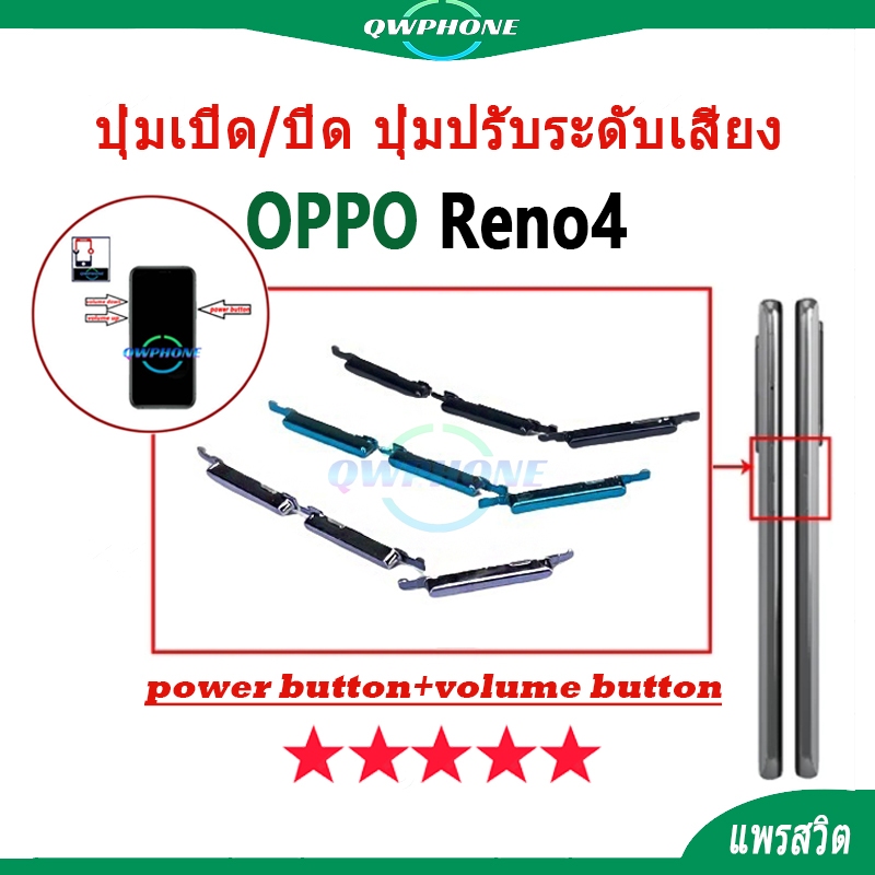 ปุ่มกดสวิทช์ด้านนอก OPPO Reno4 ปุ่มเปิด/ปิด ปุ่มปรับระดับเสียง Power button volume button opporeno4