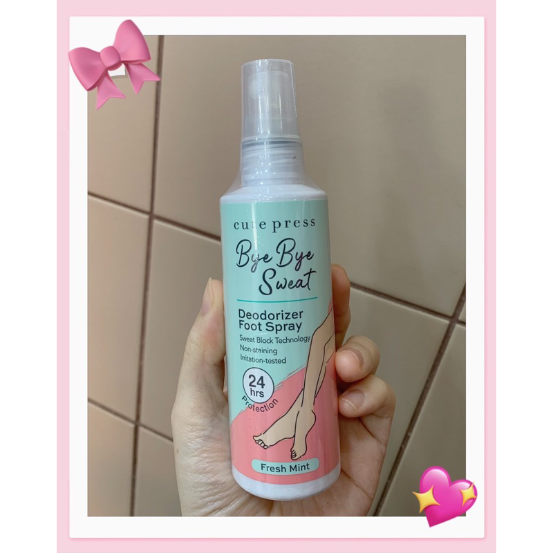 Cute press Bye Bye Sweat Deodorizer Foot Spray สเปรย์ดับกลิ่นเท้า