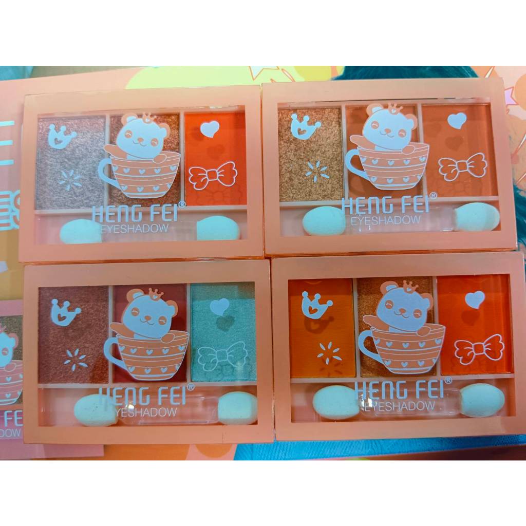 Heng fei Eyeshadow 3ช่อง 4เฉดสี่ no.hf015