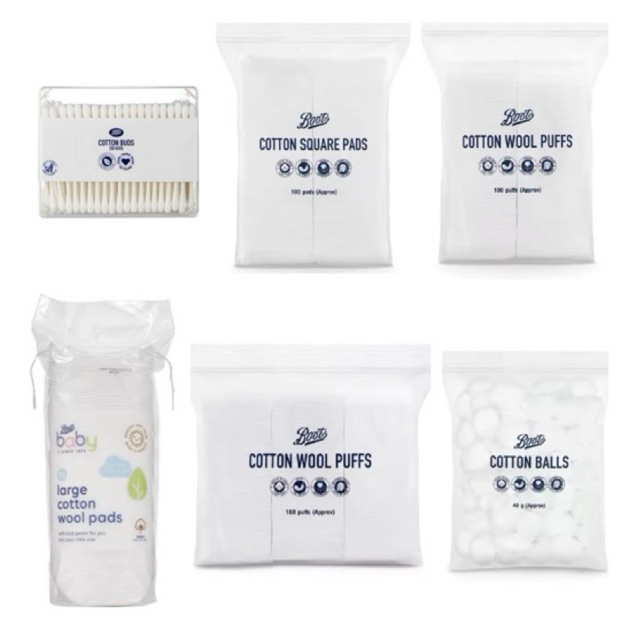 สำลี Boots 80 แผ่น Boots cotton 80 pads/100/160 แผ่น 1ห่อ