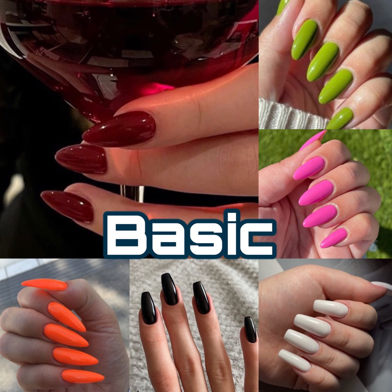เล็บปลอมสไตล์สีพื้น BASIC Handmade • premium