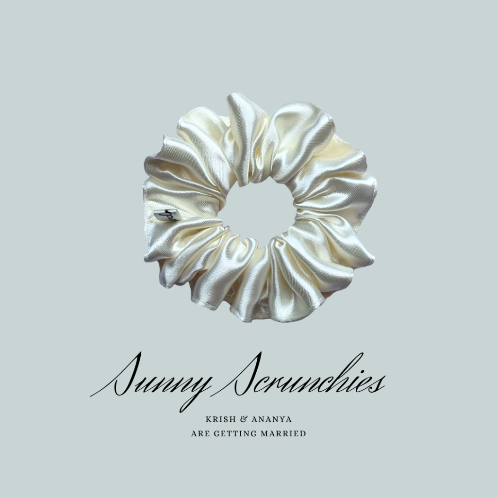ยางรัดผม Sunny Scrunchies  (Large) Collection Classic Satin  ยางรัดผมผ้าซาตินเย็บขอบ