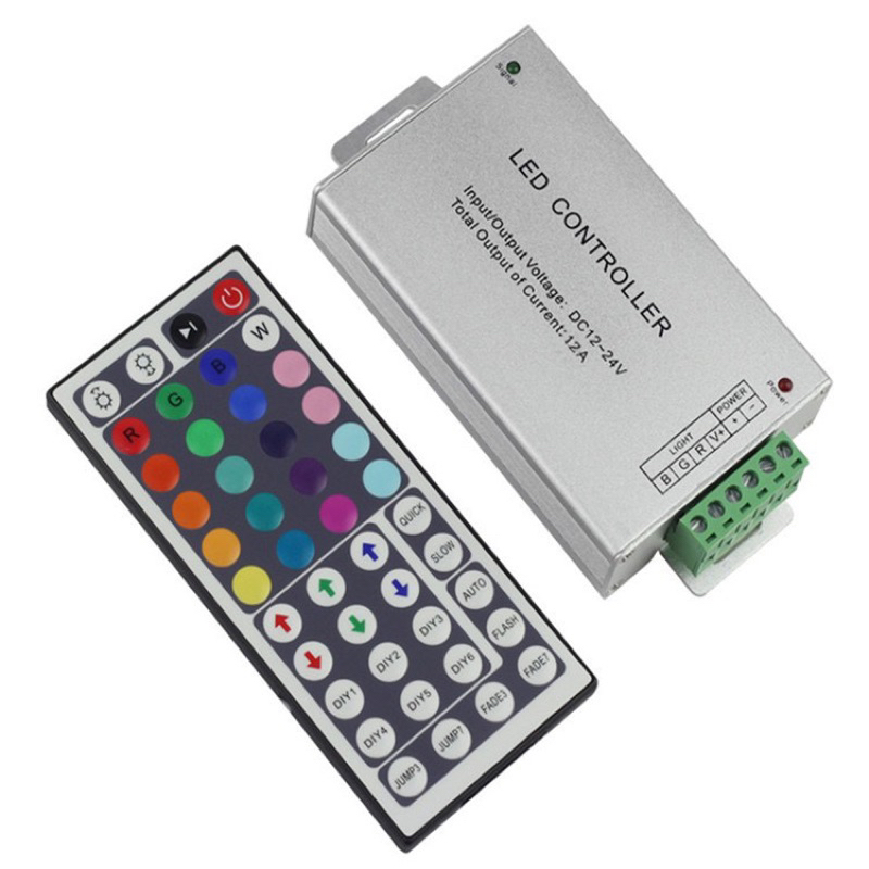 กล่องชุดคอนโทรล ไฟ 5050 RGB DC12V-24V 44 จังหวะ พร้อมรีโมท (รุ่นกล่องเหล็ก RGB)