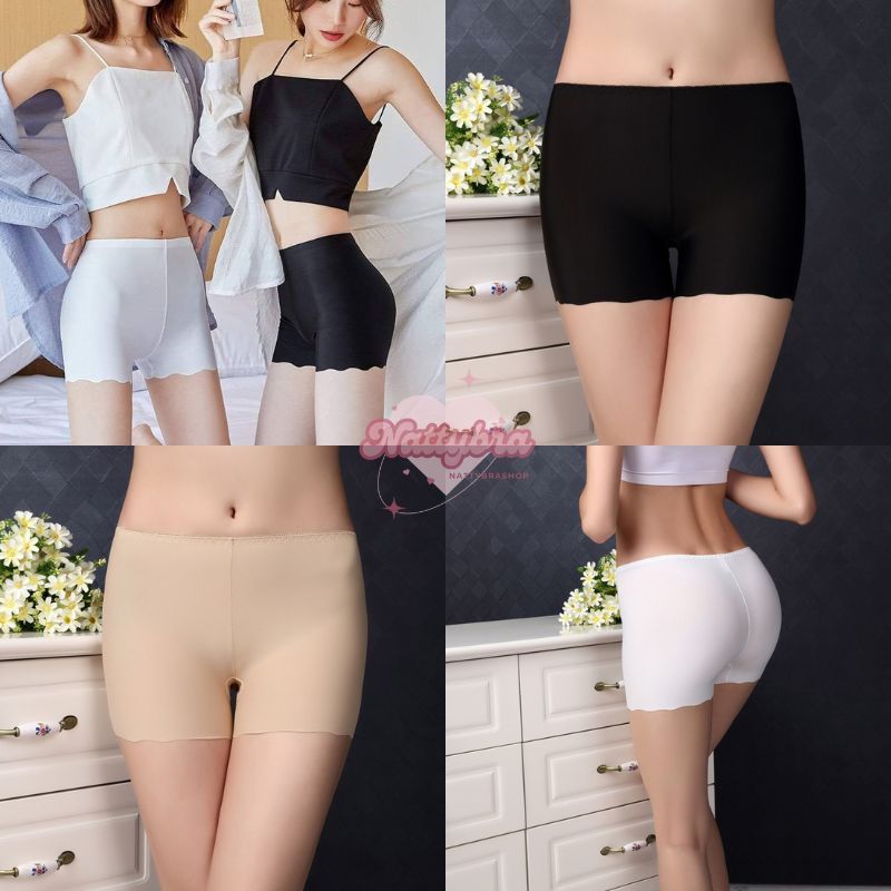 ลด30% โค้ดINC283ZN ⚡ Nattybra กางเกงกันโป๊ ผู้หญิง ผ้าลื่น ไร้ขอบ ยืดหยุ่นได้ดี เรียบเนียน ใส่สบาย