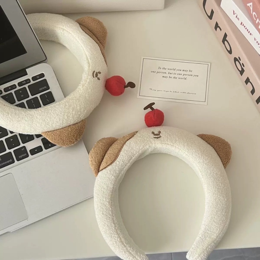 DDI-ที่คาดผม รูปหูหมี เชอรี่สีแดง น่ารัก พร้อมส่ง