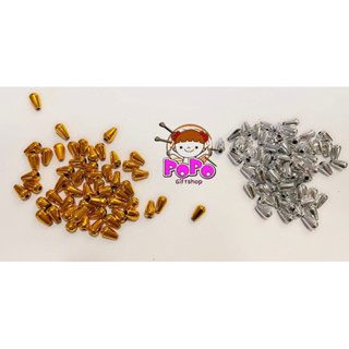 ลูกปัดหยดน้ำ เงิน/ทอง 4*8 มิล/6*12 มิล