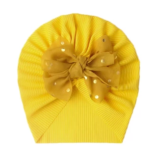 H12 เครื่องประดับศีรษะเด็กเด็กผ้าโพกศีรษะ Bowknot Beanies ที่รัดศีรษะทารกหมวก baby hero