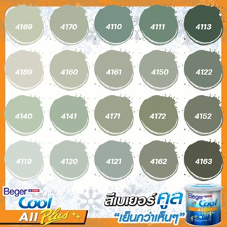 Beger สีเขียวอมเทา คูลออลพลัส กึ่งเงา ขนาด1L สีทาบ้าน สีบ้าน…
