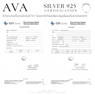 แหวนเงินแท้925 ชุบเคลือบทองคำขาว ประดับเพชร CZ Swiss Diamond เกรดพรีเมียม [ AVA - Allure Jewelry ] ✨