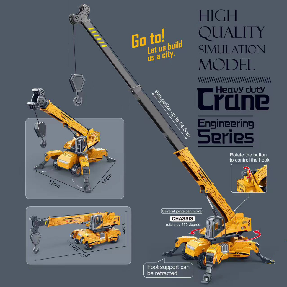 [พร้อมส่ง]โมเดลรถก่อสร้าง โมเดลรถเครน รถขุด รถตัก รถโฟล์คลิทฟ์ สามารถเล่นได้สมจริง ปรับยกขึ้น-ลงได้ โมเดลรถก่อสร้าง