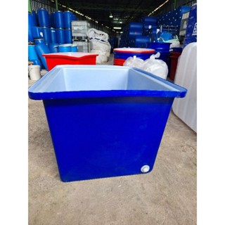 ถัง500ลิตร กระบะ500ผลิตใหม่สีน้ำเงิน มีวาวล์น้ำออก หนาทนทาน