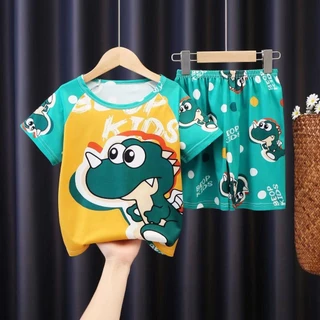 ชุดนอนเด็กแขนสั้นขาสั้นลายใหม่น่ารัก สีสันสดใส นื้อผ้าใส่สบาย