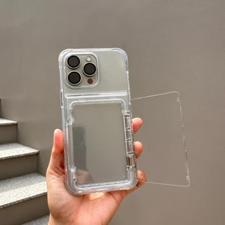 [i17] ส่งด่วน 🛒 S1344 ใส่บัตร S2 แบบเปิด-ปิด เคสไอโฟน เคสใส ใส่รูป สำหรับ IPHONE รุ่น 11-17Promax