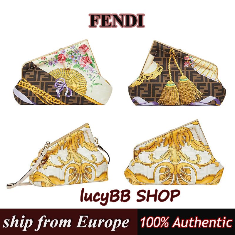 FENDI Versace Fendace กระเป๋าถือ กระเป๋าโซ่ ของแท้100%