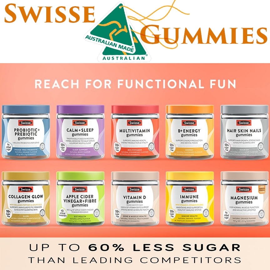 Swisse Gummies  ของผู้ใหญ่ 8 ชนิด ของแท้100% จากออสเตรเลีย ** ไม่อ้วน-ไม่มีน้ำตาล **