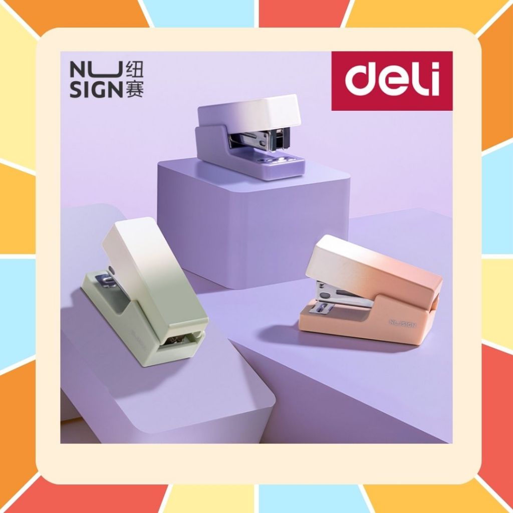 NuDesign by Deli เครื่องเย็บกระดาษมินิ แม็กเย็บกระดาษ ใช้ลวดเบอร์ #12 ขนาดเล็ก แบบพกพา Stapler ที่เย็บกระดาษ