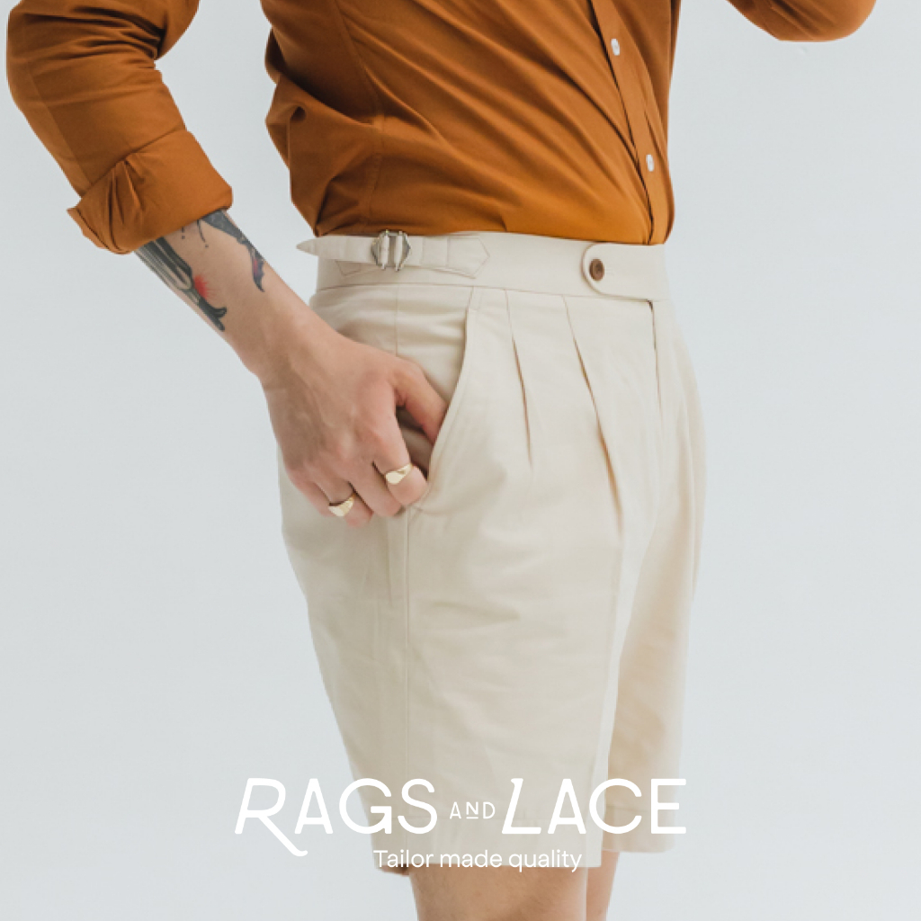Rags and Lace กางเกงขาสั้น รุ่น Signature ผ้า Cotton สี Beige