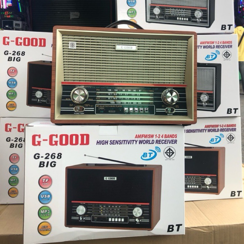 ถูกสุด!! (เครื่องใหญ่) G-GOOD รุ่น G-268 BIG วิทยุ บลูทูธ/USB/ AM/FM/SW1-2 4 BANDS