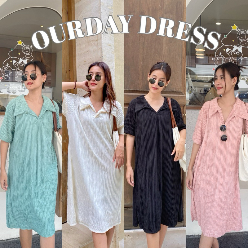 19JAN.STUDIO : OURDAY DRESS ✨เดรสผ้านวม คอปก เนื้อผ้านิ่มสุดด ใส่สบายไม่ร้อน