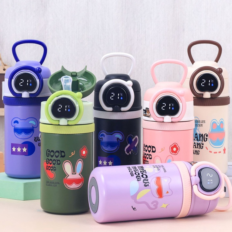 thermos cup กาต้มน้ำสำหรับเด็ก สแตนเลส 316 ถ้วยฉนวนถ้วยเด้งแบบพกพา แสดง ถ้วยน้ำนักเรียน