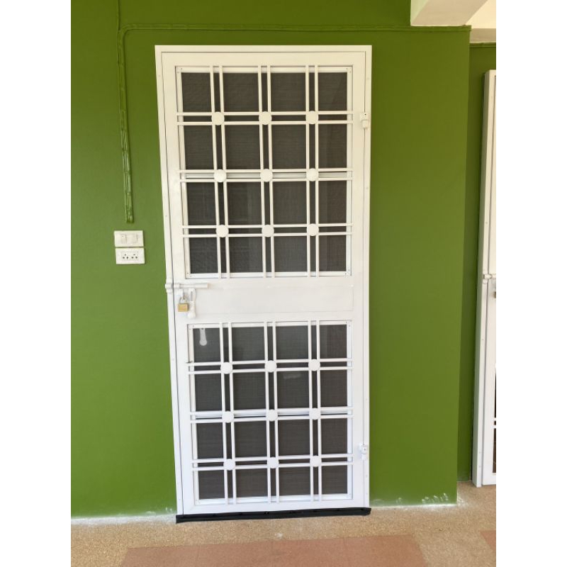 ประตูเหล็กดัด📌พร้อมมุ้งลวด 💥ราคาถูก💥พร้อมมุ้งลวด(ขนาดรวมวงกบ)✍️สั่งทำรายละเอียดทักแชท