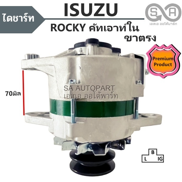 ไดชาร์จ ISUZU ROCKY 24V  40A คัทเอาท์ในตัว ของใหม่ เกรด A