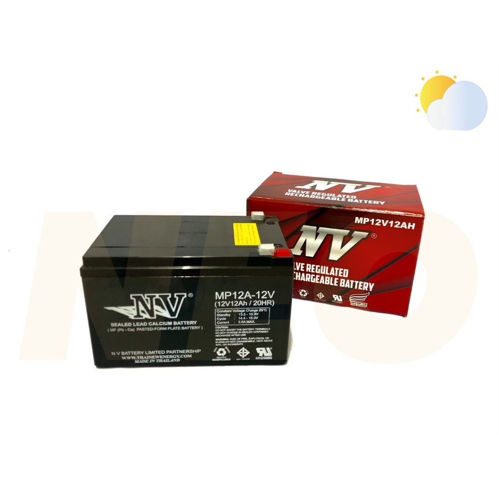 แบตเตอรี่ ยี่ห้อ NV 12V-12Ah      Battery NV 12V-12Ah