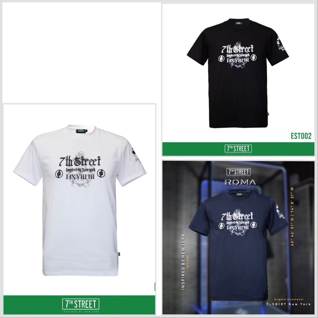 เสื้อยืดแขนสั้น 7thStreet​ ลาย  EST.1983   รุ่น EST  ของแท้100%