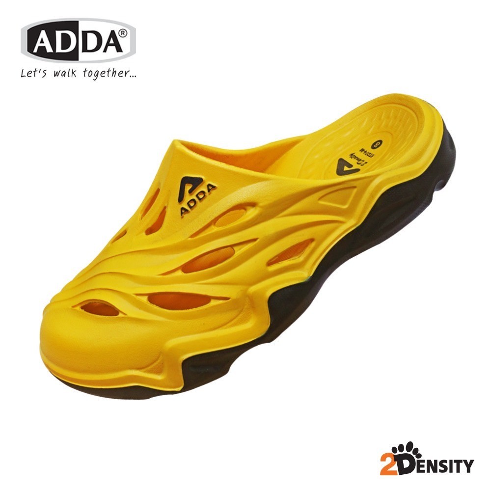 🐝🐝ADDA 2density รุ่น 5TD74-M1 รองเท้าแตะ สำหรับผู้ชาย แบบสวมหัวโต ปิดปลายเท้า เปิดปลายเท้า(7-10) สีขาว เ