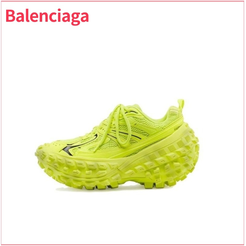 Balenciaga Balenciaga Defender พื้นหนารองเท้าพ่อต่ำดูดซับแรงกระแทกย้อนยุคผู้ชายสีเขียวเรืองแสงเวอร์ชั่นเก่า