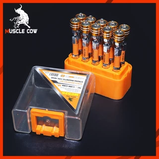 MUSCLE COW ดอกไขควงปลอกแม่เหล็ก 1กล่อง10ดอก ดอกไขควง ดอกไขควงสว่าน ดอกไขควงแฉก หัวแม่เหล็ก ดอกไขควง2หัว หัวน๊อต น๊อต
