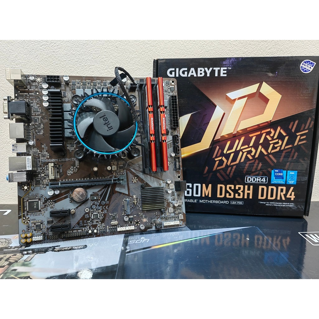 ชุด i3-12100F + B660M-DS3H +Ram 16GB (Socket 1700) ถูกๆ
