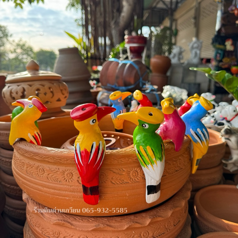 นกเกาะขอบอ่าง นกตกแต่งสวน  ตัวเล็ก&ตัวใหญ่ ราคาต่อ1ตัว