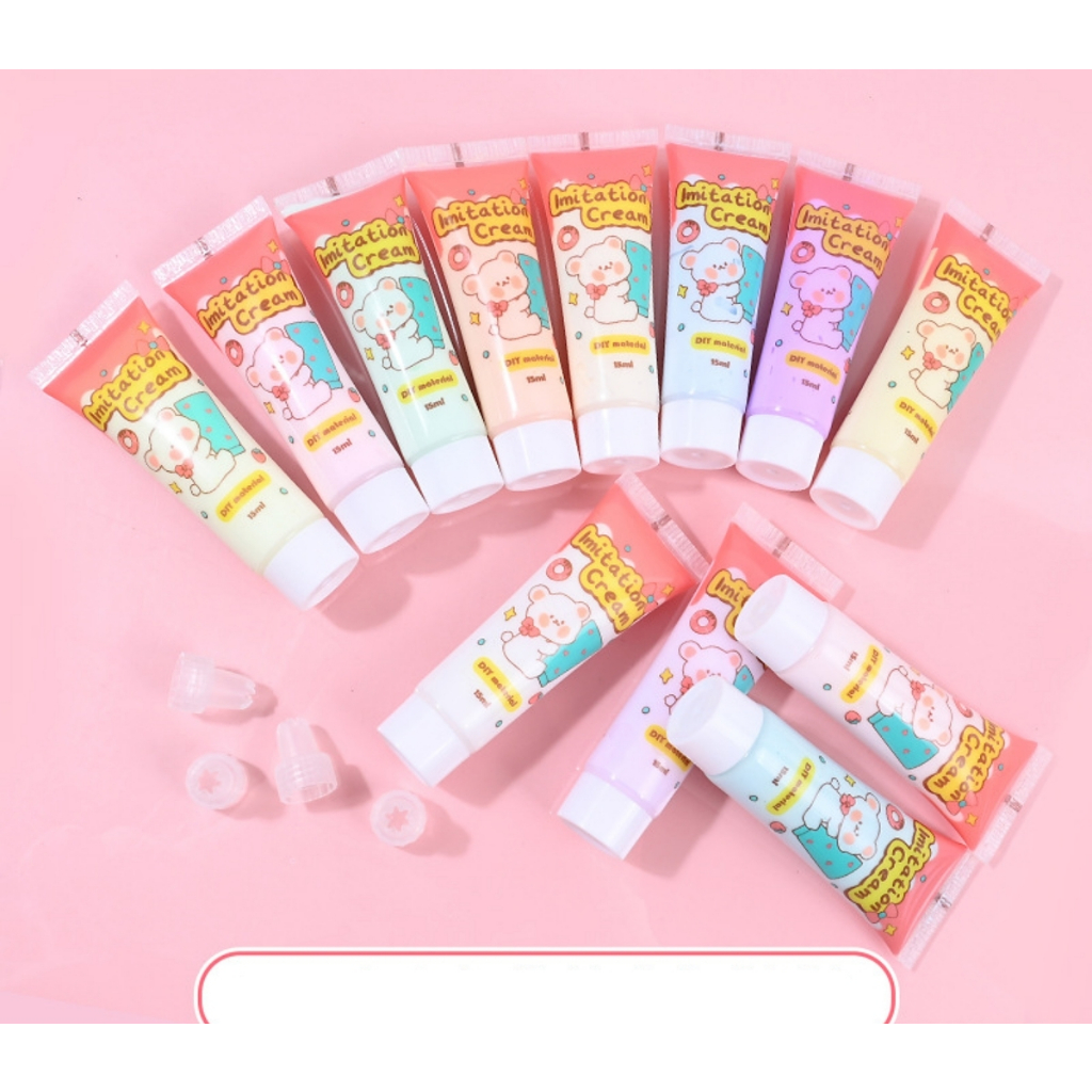 กาว วิปครีม ปลอม 15ml (แถมฟรี หัวบีบ)ตกแต่งเคสโทรศัพท์ วิปครีมปลอม กาวครีม