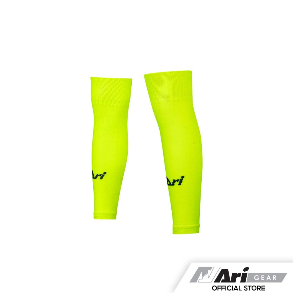 ARI FOOTBALL JUNIOR SLEEVE SOCKS - VOLT/BLACK ถุงเท้าฟุตบอลเด็กตัดข้อสำเร็จรูป อาริ สีเขียว