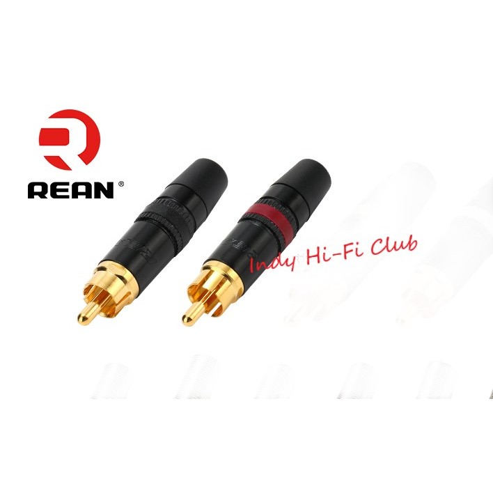 หัวแจ็ค RCA Rean by Neutrik  แบบบัดกรี  1 คู่  คาดแดง 1 ชิ้น คาดดำ 1 ชิ้น               .