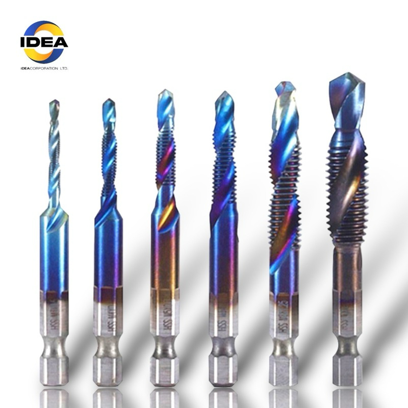 ชุดดอกสว่านต๊าปเกลียว สีฟ้า ต๊าปเกลียว ชุดต๊าปเกลียว M3 M4 M5 M6 M8 M10 ต๊าปเกลียว ต๊าปสกรูเกลียว